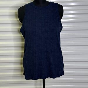 24/7 Maurices Womens 2X Blue Ribbed Round Neck Tank Top
